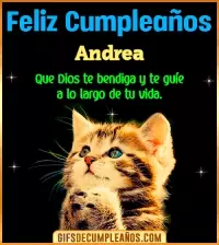 GIF Feliz Cumpleaños te guíe en tu vida Andrea